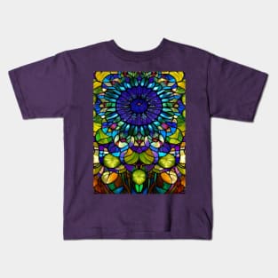 Stained Glass Lotus Flower Kids T-Shirt